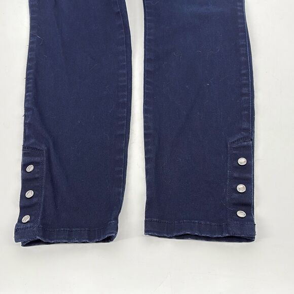White House Black Market‎ Navy Skinmer Cropped Ankle Button Slim Pants 2P - Picture 6 of 8